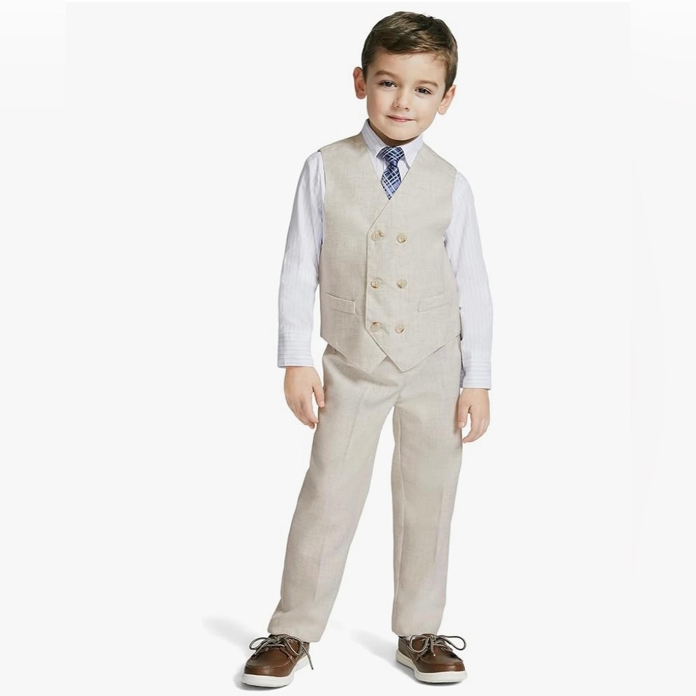 Calvin Klein Boys' 4-Piece Formal Suit Set, Size 7
